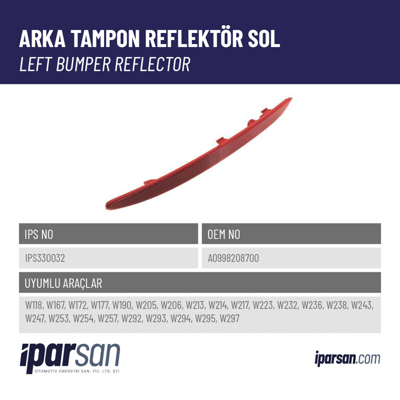ARKA TAMPON REFLEKTÖR SOL