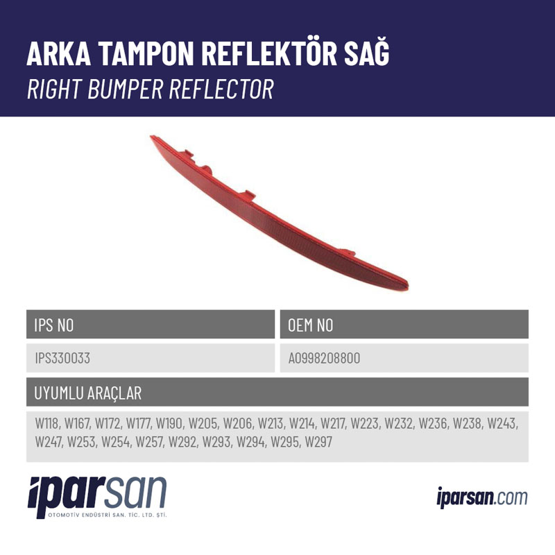 ARKA TAMPON REFLEKTÖR SAĞ