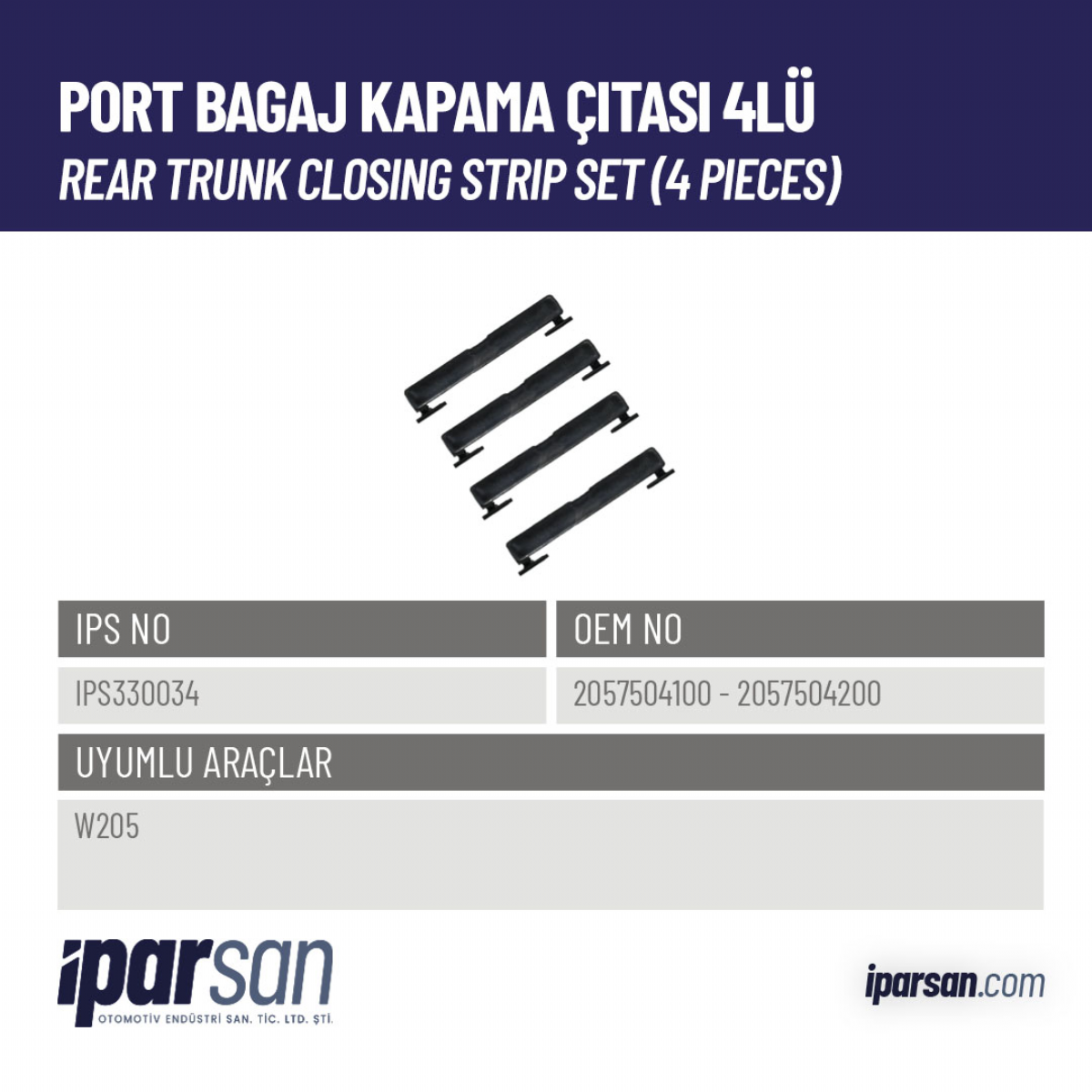 2057504100 - 2057504200,IPS330034,PORT BAGAJ KAPAMA ÇITASI 4LÜ