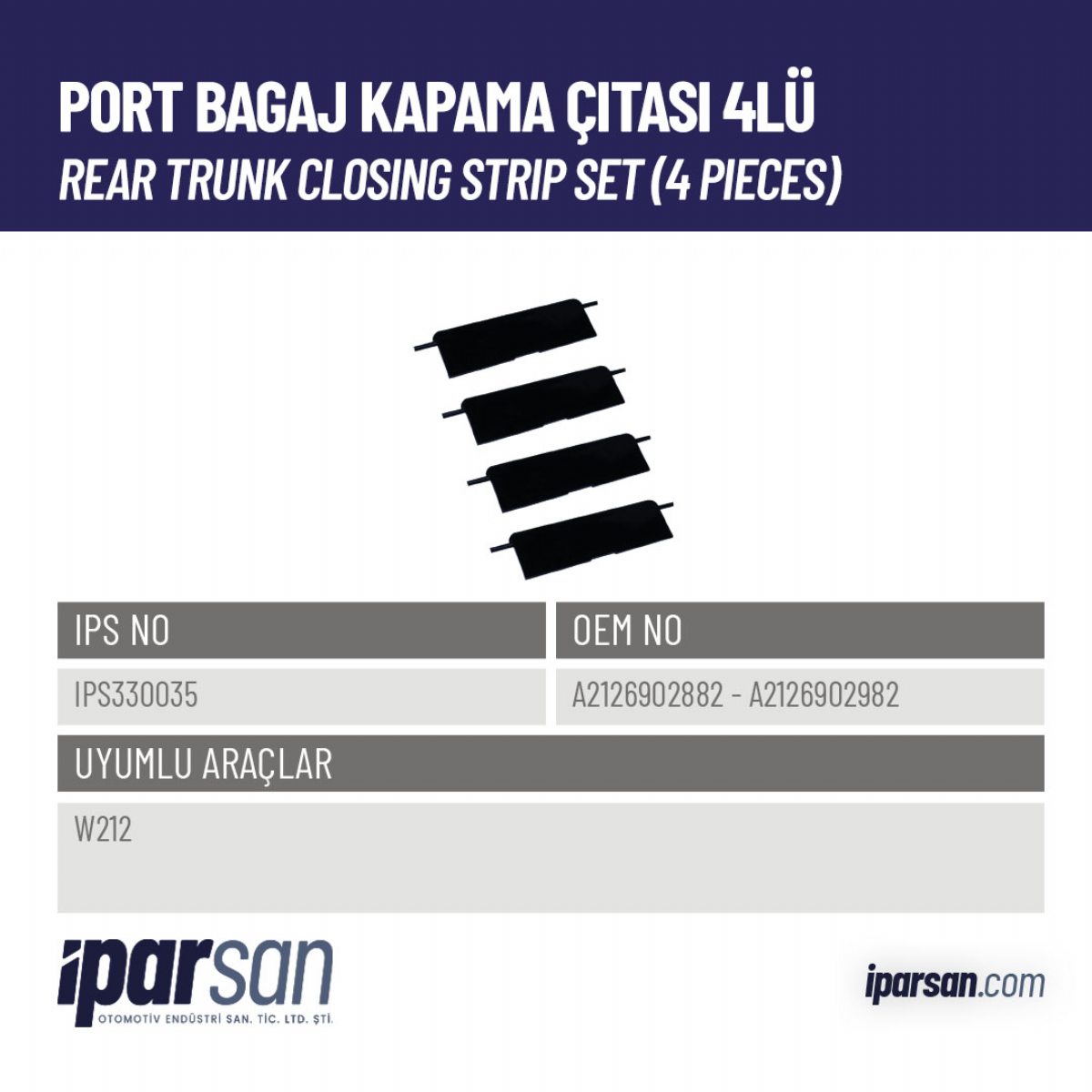 A2126902882 - A2126902982,IPS330035,PORT BAGAJ KAPAMA ÇITASI 4LÜ