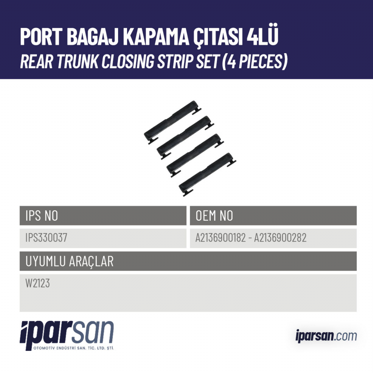 A2136900182 - A2136900282,IPS330037,PORT BAGAJ KAPAMA ÇITASI 4LÜ